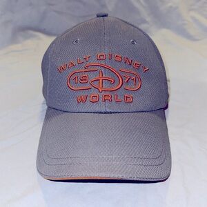 Disney, Adult Size, Velcro Adjustable, Gray with Orange letters.